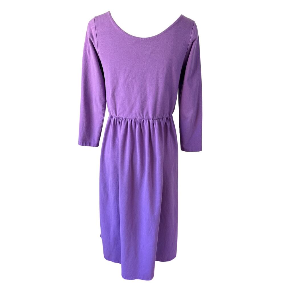 Loup Purple Fosse Midi Dress 3/4 Sleeve Scoop Neck Fit & Flare Size Medium - Picture 4 of 8